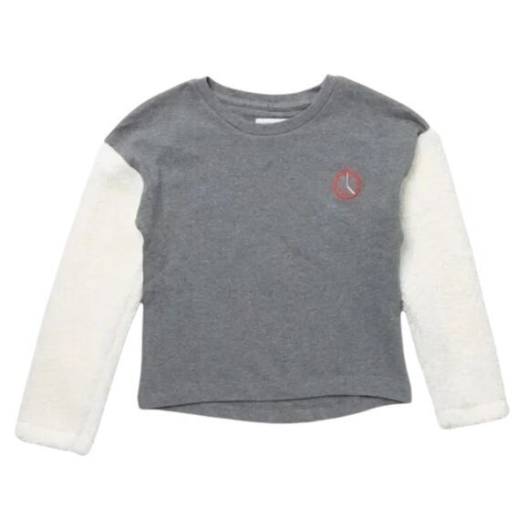 NWT Harper Canyon Girls Gray White Pullover Top Size Small 7 8 - Picture 2 of 6